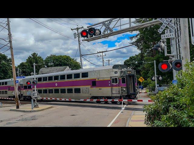 MBTA Commuter Trains and Railroad Crossings on the Old Colony Lines - August 2024