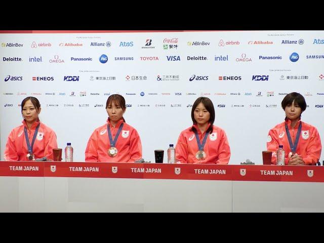 【ノーカット】フェンシング女子フルーレ団体で銅　日本が会見