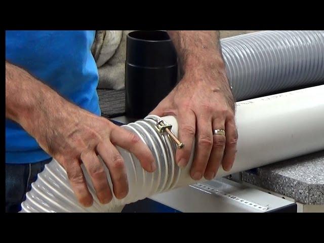 Dave Stanton woodworking. How to connect 4 inch PVC (sewer pipe) to 4 inch dust extraction pipe