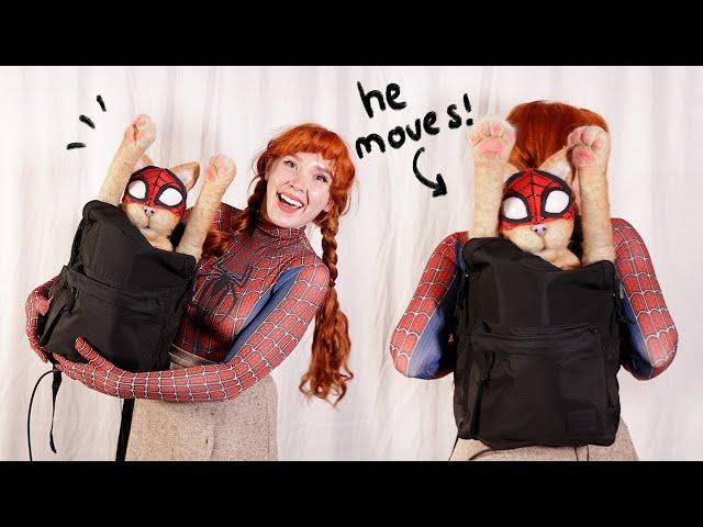 I Made the Spider-Man Cat Backpack! (and he MOVES)