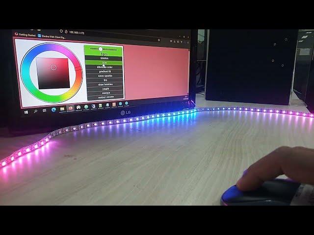 Control WS2812 Addressable LED Strip Animation Effect using nodeMCU ESP8266 Websocket