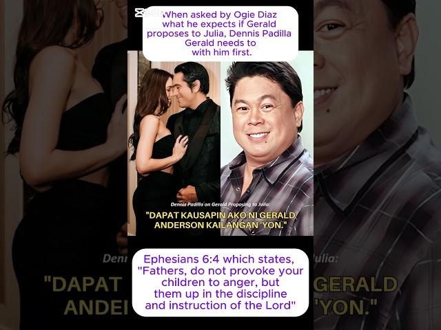 When asked by Ogie Diaz what he expects if Gerald proposes to Julia, Dennis Padilla #viralvideo