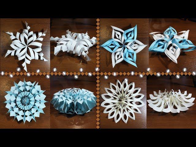 TOP 4 SNOWFLIES  FROM PAPER 3d and beautiful | How to make a snowflake out of paper