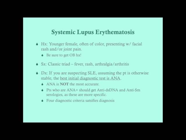 Systemic Lupus Erythematosus - CRASH! Medical Review Series