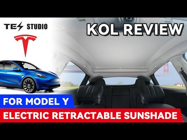 Tesla Model Y NEW Electric Sunshade with Improved Heat Reduction!#megawatts #tesstudio #elonmusk