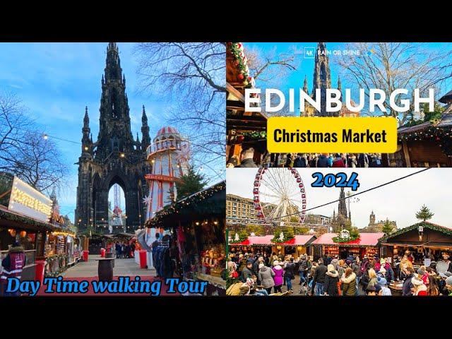 EDINBURGH Christmas Market 2024 | A Daytime Walk Through Rides, Stalls, and Festive Attractions.