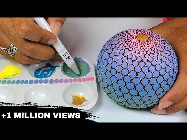 Easy Mandala Art for Beginners Dot Painting Rocks Tutorial Painted Stones Step by Step Oval Egg Rock