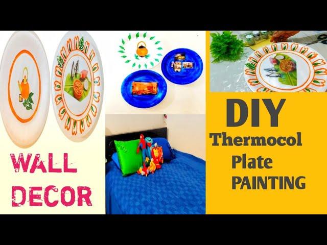 DIY Thermocol Plate Painting | Rental Friendly Wall decor | Best Out of Waste |Plate wall Art