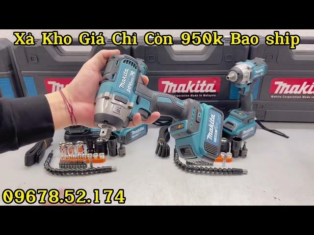 Xả Kho Máy Siết Bulong Đa Năng Makita Không Chổi Than Chuẩn Loại 1 Giá Chỉ 950k Tặng 28 Phụ Kiện