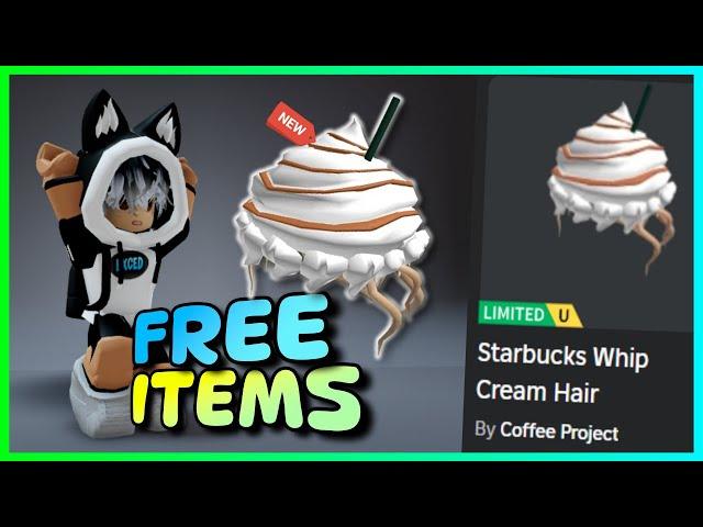 New FREE LIMITED UGC items  How to get FREE UGC LIMITED ITEMS Starbucks Whip Cream Hair on ROBLOX