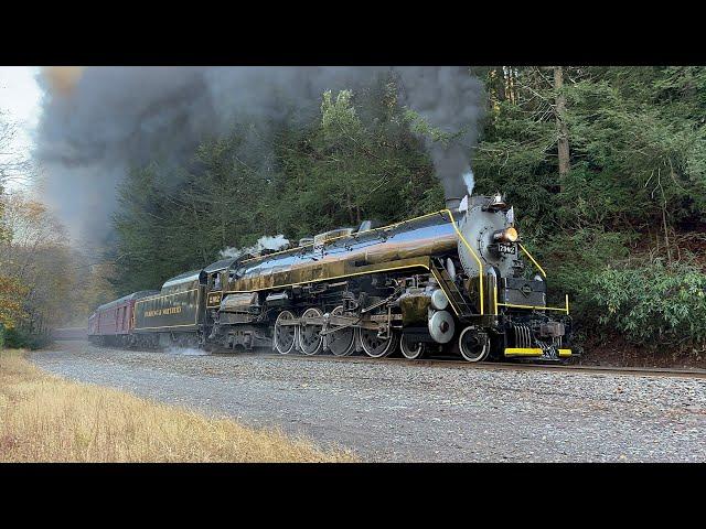 Reading & Northern T-1 2102 Steam Train Powers 17-Car Fall Foliage Excursion, October 19, 2024!