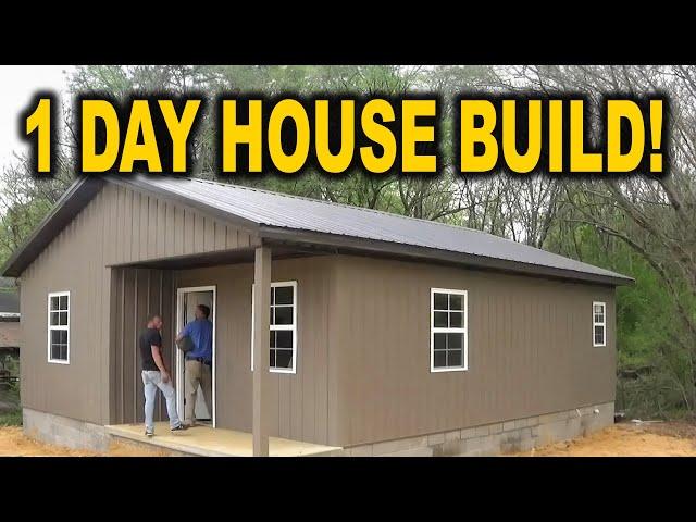 TWO men ONE house ONE day - with a DIY house kit