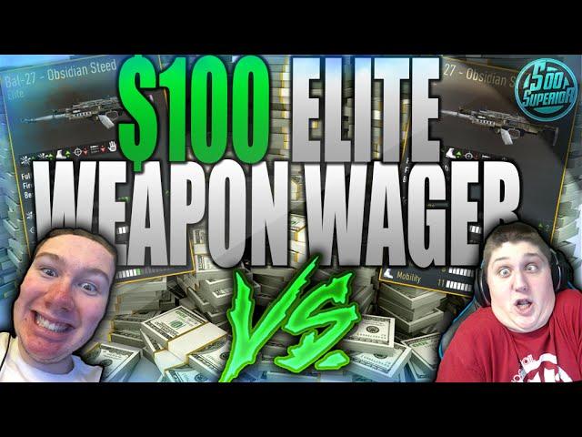 $100 ELITE WEAPON WAGER vs. @BigFoltz! "Obsidian Steed", "Goliath" & MORE! (AW Elite Wager Gambling)