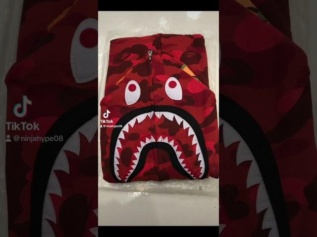 Best Quality Bape Camo Shark Hoodie Red in 2024? Bape still fire pandabuy weidian taobao finds