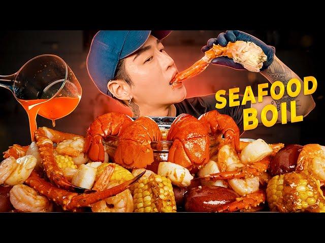 ASMR SEAFOOD BOIL MUKBANG 먹방 | COOKING & EATING SOUNDS | Zach Choi ASMR