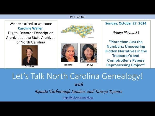 Let's Talk North Carolina Genealogy - Treasurer's and Comptroller's Papers