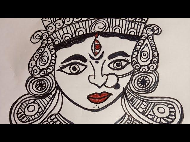 मंडला दुर्गा मां बनाने का आसान तरीका #नवरात्रिस्पेशल  #मां।   Mandala maa durga drawing idea 