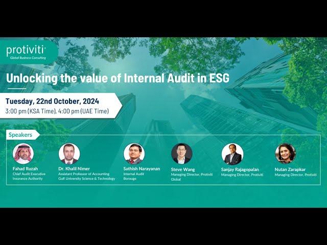 Webinar Recording | Unlocking the value of Internal Audit in ESG