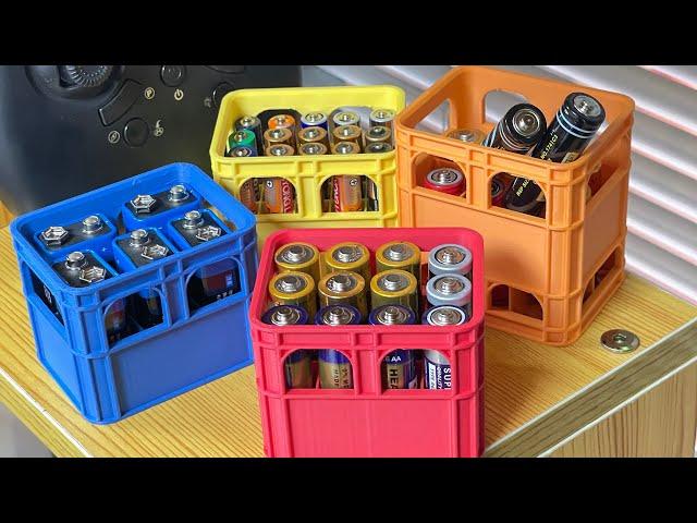 3D Printed Beer Crate Battery Holder Creative Novel Storage Box Suitable for AAAAA9V18650 Batteries