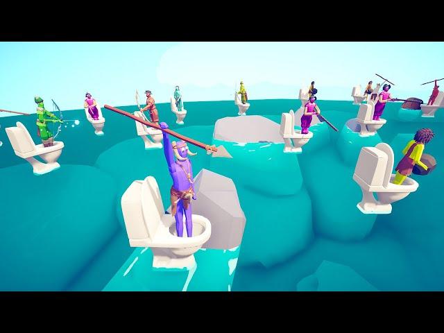 Battle Royale On A Skibidi Toilets Floating In The Sea | Totally Accurate Battle Simulator TABS