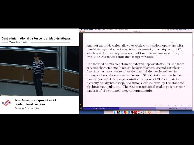 Tatyana Shcherbina: Transfer matrix approach to 1d random band matrices