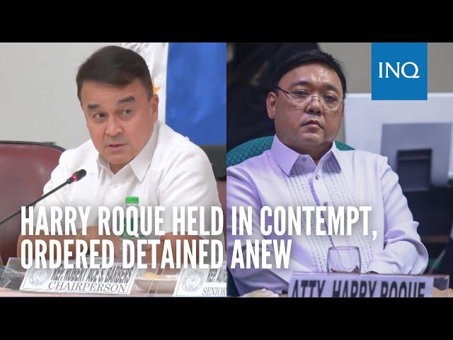 Harry Roque held in contempt, ordered detained anew