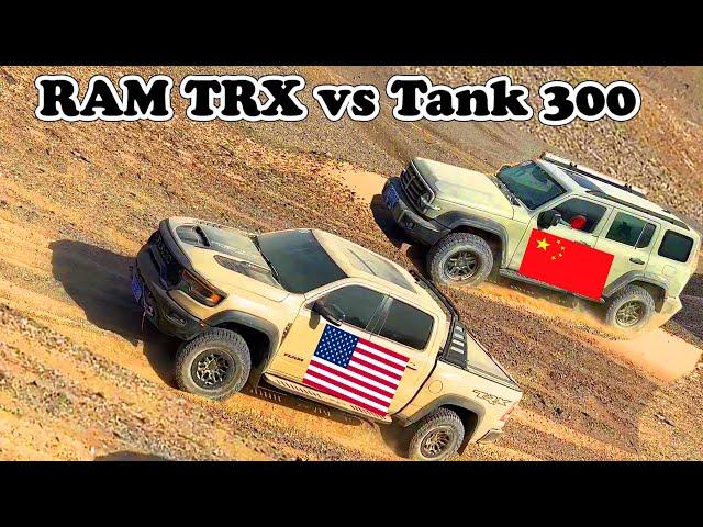 DODGE RAM TRX vs Ford Raptor vs Tank 300 and Ford Bronco PK Off-road | American car vs Chinese car