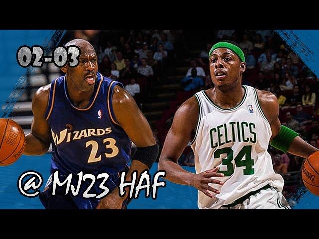 Michael Jordan vs Paul Pierce Wizards vs Celtics (2003.04.06)-61pts Total! MJ Best Ball Fake EVER!