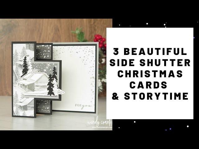 3 Beautiful Side Shutter Handmade Christmas Cards & Storytime