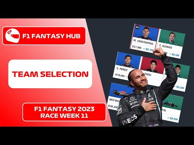 F1 Fantasy 2023 | Race Week 11 - Team Selection