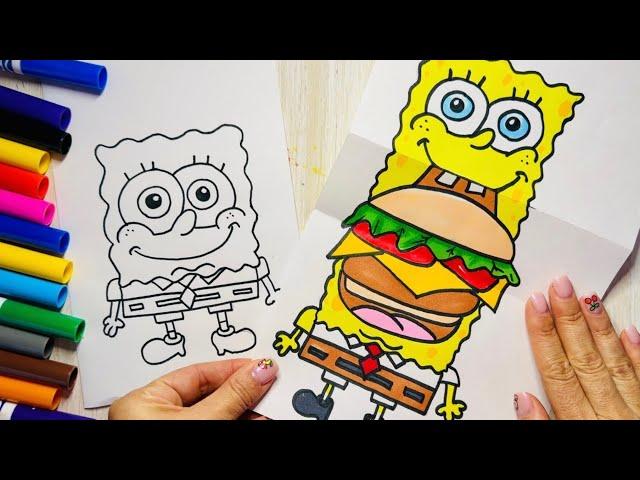 How to draw SpongeBob Folding Surprise