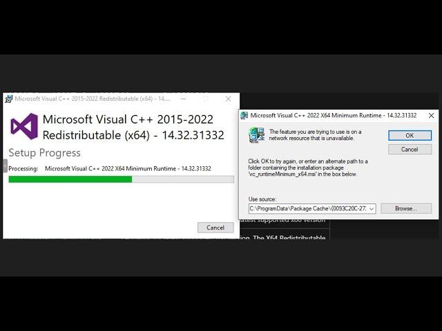 Microsoft Visual C++ Error Feature You Are Trying To Use Is On Network Resource That Is Unavailable