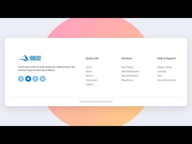 Responsive Footer Using HTML and CSS | Footer UI Design | CSS Projects