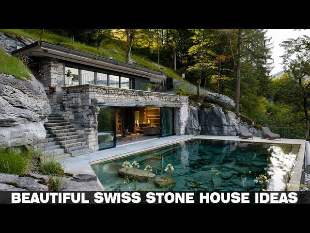 Collection of beautiful Swiss-style stone house design ideas