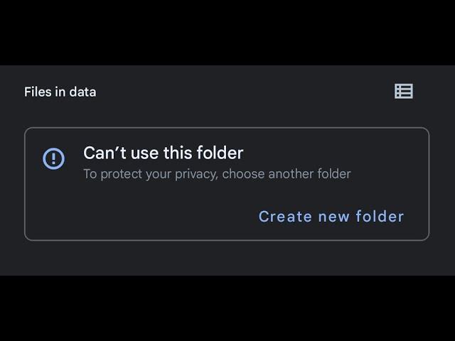 Can't use folder error || Android 13 unable to access data folder