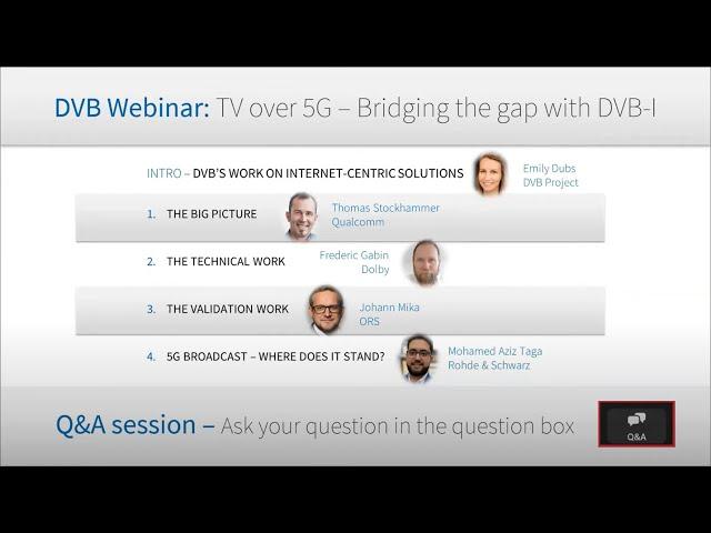 DVB Webinar: TV over 5G – bridging the gap with DVB-I