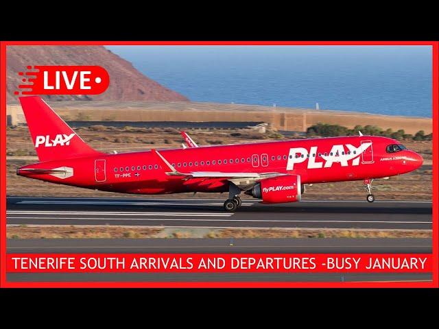  LIVE: Tenerife South Airport! Arrivals and Departures- BUSY JANUARY plane spotting Canary Islands