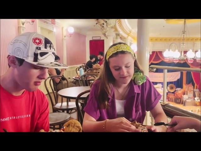 The "House-made Chocolate-Chunk Cookie Sundae" at the Golden Horseshoe at Disneyland.