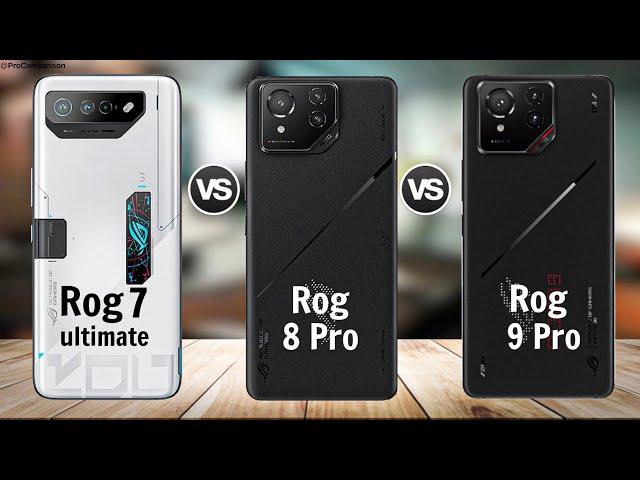 Rog Phone 7 Ultimate vs Asus Rog Phone 8 Pro vs Asus Rog Phone 9 Pro || Comparison