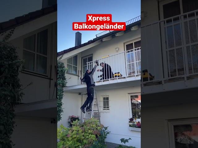 Balkongeländer weiss pulverbeschichtet - Xpress Montage in 3 Stunden  #balkon #