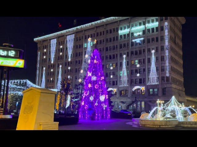 Ploiesti, Romania walk tour in center town, 5 days until Christmas