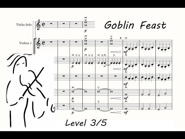 Goblin Feast. Music Score for Orchestra. Play Along. Goblin Feast Orchestra. SashaViolin.com