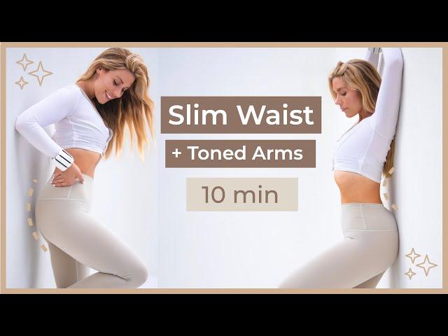 10 MIN TONED ARMS + WAIST PILATES |  pilates abs at home workout