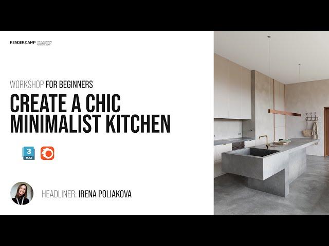 MODERN MINIMALIST KITCHEN | Interior Rendering for Beginners | 3Ds Max + Corona Render