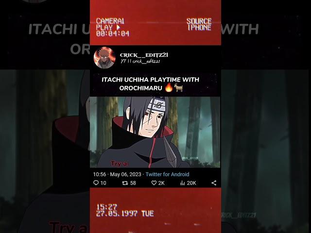 Itachi uchiha normally flexing his sharingan  | Itachi Uchiha vs Orochimaru