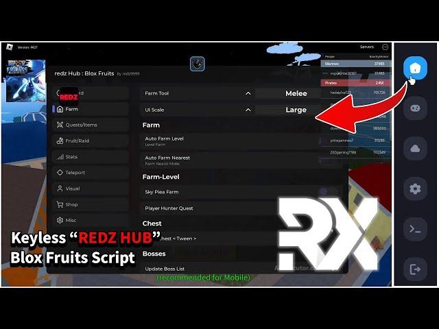 [New UPD] REDZ HUB Blox Fruits Script For Delta Executor (V634) | Best Delta Script For Roblox