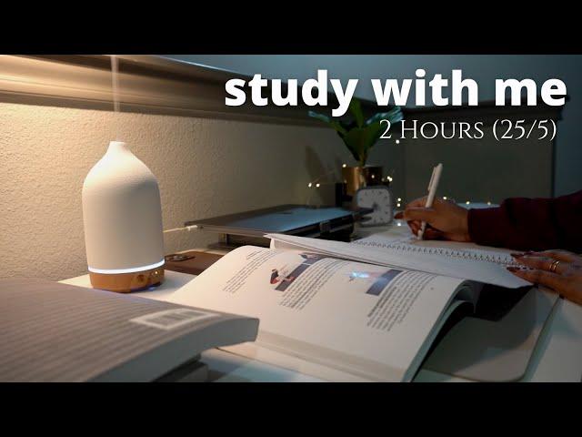 2 Hour Study With Me | Lofi + Rain  Pomodoro 25/5