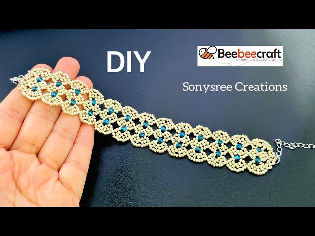 Lacy Beaded Bracelet || Beebeecraft Tutorial