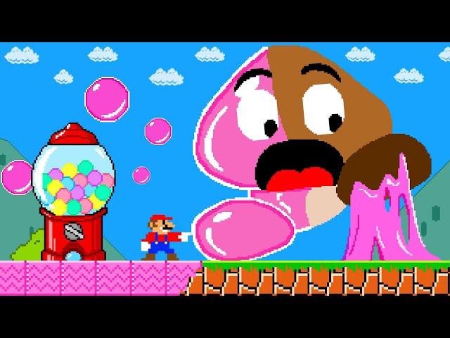 Super Mario Bros. But Everything Mario Touches Turns to Gum | PixSaga Mario