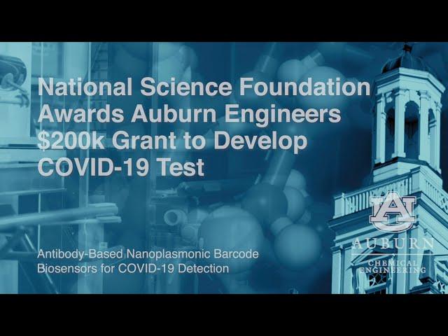 National Science Foundation Awards Auburn Engineers $200K Grant to Develop COVID-19 Test